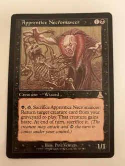 MTG NM Apprentice Necromancer Urza's Destiny Free Shipping In US With Tracking - Image 1