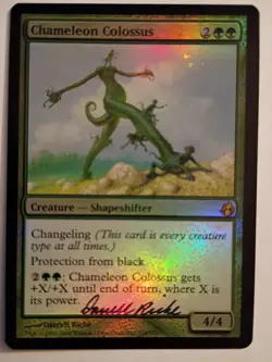 Magic The Gathering - 1x Signed Foil Chameleon Colossus (mtg) Morningtide - Image 1