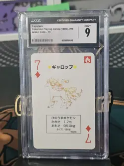 CGC 9 - 1996 Rapidash- Pokemon Green Poker Playing Cards - 7 Of Diamonds - Image 1