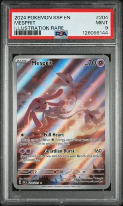 MESPRIT #204 ILLUSTRATION RARE 2024 POKEMON SSP EN SURGING SPARKS PSA 9 MINT - Image 1