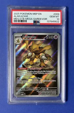 2025 Pokemon MEP EN Alakazam MEG ETB-Mega Gardevoir #009 PSA 10 GEM MT - Image 1