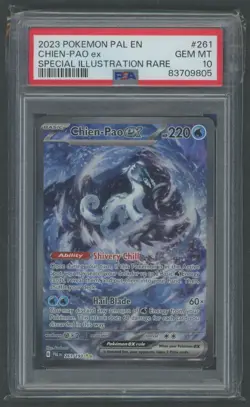 2023 Pokemon TCG Paldea Evolved Chien-Pao ex 261/193 SIR PSA 10 Gem Mint - Image 1