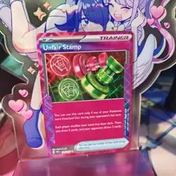 Unfair Stamp 165/167 - Ace Spec - Twilight Masquerade Playable Pokemon TCG NM+ - Image 1