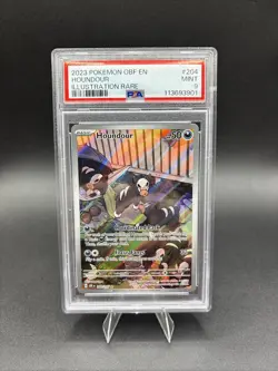 Pokemon TCG Houndour IR 204/197 from Obsidian Flames in a PSA 9 - Image 1