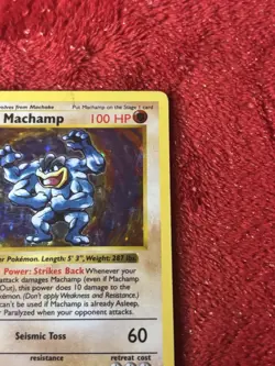 Pokemon Machamp 1st Edition Shadowless Holo Rare 8/102 Played - Image 2