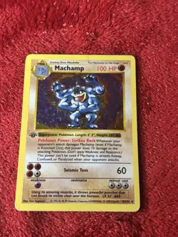 Pokemon Machamp 1st Edition Shadowless Holo Rare 8/102 Played - Image 5