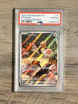 2025 POKEMON SPEAROW MEG EN-MEGA EVOLUTION ILLUSTRATION RARE🔥PSA 10 - Image 1