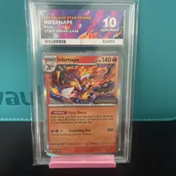 2024 POKEMON SVP EN-SV STAFF PRERELEASE PROMO #116 INFERNAPE ACE GRADING 10 - Image 1