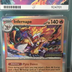 2024 POKEMON SVP EN-SV STAFF PRERELEASE PROMO #116 INFERNAPE ACE GRADING 10 - Image 3