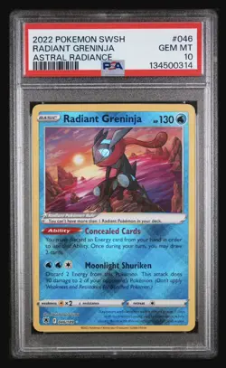 2022 POKEMON SWORD & SHIELD ASTRAL RADIANCE #046 RADIANT GRENINJA PSA 10 - Image 1