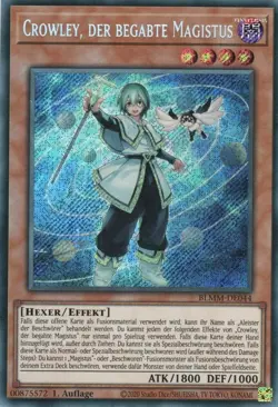 yugioh Crowley, der begabte Magistus BLMM-DE044 SECRET RARE 1AUFLAGE DEUTSCH - Image 1