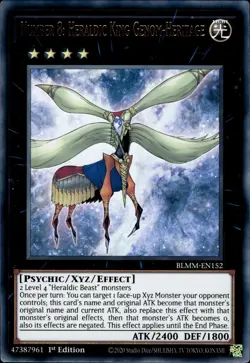 Number 8: Heraldic King Genom-Heritage - Ultra Rare 1st BLMM-EN152 - NM - YuGiOh - Image 1