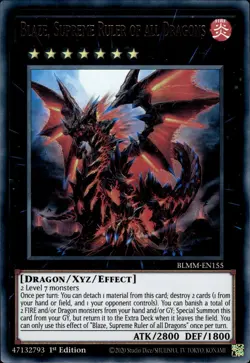 Blaze, Supreme Ruler Of All Dragons - Ultra Rare 1st Ed BLMM-EN155 - NM - YuGiOh - Image 1