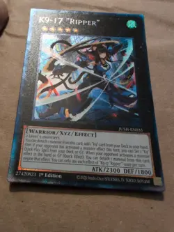 Yugioh K9-17 “Ripper” JUSH-EN035 Collector's Rare 1st Edition NM - Image 2