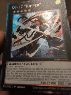 Yugioh K9-17 “Ripper” JUSH-EN035 Collector's Rare 1st Edition NM - Image 4