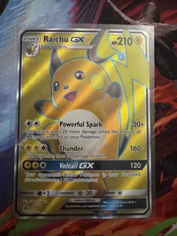 Pokemon Raichu GX SM90 SM Promo Full Art Stage 1 210 HP Holo Card English - Image 1