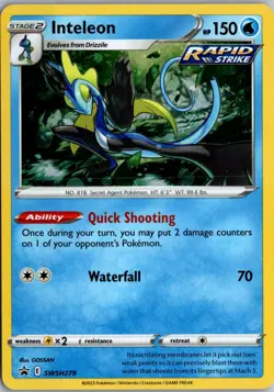 Inteleon Promo SWSH: Sword & Shield Promo Cards SWSH279 NM Pokemon - Image 1