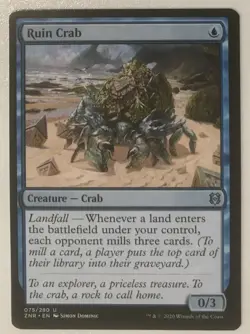 RUIN CRAB 075 Zendikar Rising MTG Magic NM Rare - Image 1
