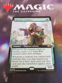 Mtg. Rampart Architect. Extended Art. Commander: Tarkir: Dragonstorm. Pack Fresh - Image 1