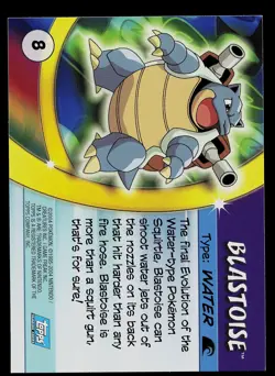 Pokemon Card - Blastoise Topps Pokemon Advanced Challenge 8 Blue Logo - Image 2