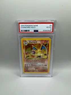 1999 Pokemon Game Charizard #4 Base Set Holo Card 4/102 PSA 4 VG-EX - Image 1