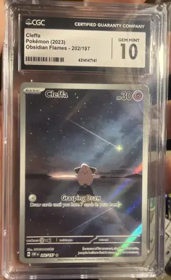 Pokemon CGC 10 Cleffa Illustration Rare From Obsidian Flames - 202/197 - Image 1