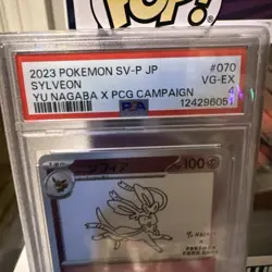 2023 POKEMON JPN SV-P PROMO YU NAGABA X POKEMON CARD GAME CAMPAIGN SYLVEON PSA 4 - Image 3