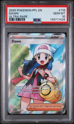 2025 POKEMON PFL EN-PHANTASMAL FLAMES ULTRA RARE #118 DAWN PSA 10 - Image 1