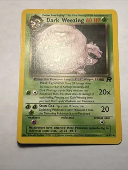 Dark Weezing 31/82 Team Rocket Pokemon TCG Vintage Non Holo Rare Card NEAR MINT - Image 3