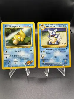 Pokemon TCG - Misty's Psyduck #54 W Stamp & Wartortle #63 W Stamp - WOTC Promos - Image 1