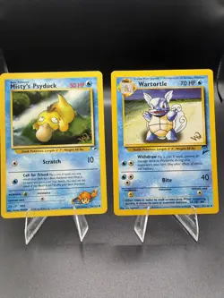Pokemon TCG - Misty's Psyduck #54 W Stamp & Wartortle #63 W Stamp - WOTC Promos - Image 3