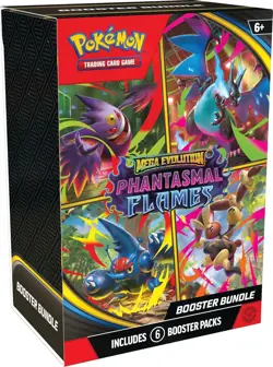 Pokemon TCG: Mega Evolution—Phantasmal Flames Booster Bundle (6 Booster Packs) - Image 1