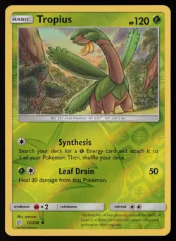 Tropius 12/236 Uncommon Cosmic Eclipse Pokemon Reverse Holo Lightly Played - Image 1