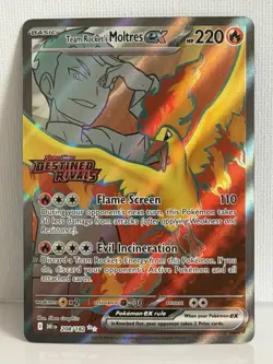Team Rocket’s Moltres Ex 208/182 - Destined Rivals Pokemon Full Art - NM STAMPED - Image 1