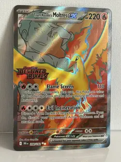 Team Rocket’s Moltres Ex 208/182 - Destined Rivals Pokemon Full Art - NM STAMPED - Image 2