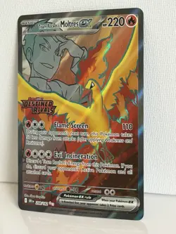 Team Rocket’s Moltres Ex 208/182 - Destined Rivals Pokemon Full Art - NM STAMPED - Image 3