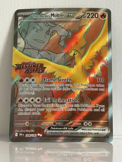 Team Rocket’s Moltres Ex 208/182 - Destined Rivals Pokemon Full Art - NM STAMPED - Image 5