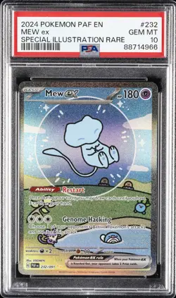 2024 POKEMON PAF EN-PALDEAN FATES SPECIAL ILLUSTRATION RARE #232 MEW EX PSA 10 - Image 1