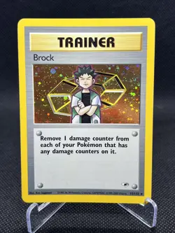 Pokemon TCG Holo Brock Trainer #15/132 Gym Heroes (LP) - Image 1