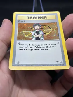 Pokemon TCG Holo Brock Trainer #15/132 Gym Heroes (LP) - Image 3