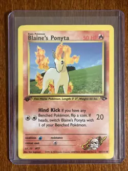 [NM] 2000 Pokemon Gym Challenge Blaine's Ponyta 1st Edition #64/132 - Image 1