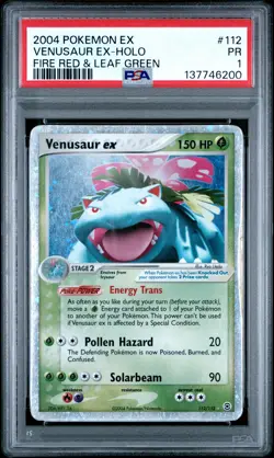 2004 POKEMON EX FIRE RED & LEAF GREEN #112 VENUSAUR EX-HOLO PSA 1 - Image 1