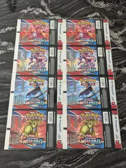 UNCUT Battle Styles Booster Pack wrapper Tyranitar Foil Sheet Pokemon 2021 - Image 1