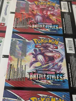 UNCUT Battle Styles Booster Pack wrapper Tyranitar Foil Sheet Pokemon 2021 - Image 4