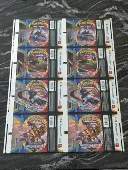 UNCUT Sword & Shield Base Set Booster Pack Wrapper Foil Sheet Pokemon - Image 1