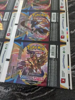 UNCUT Sword & Shield Base Set Booster Pack Wrapper Foil Sheet Pokemon - Image 2