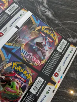 UNCUT Sword & Shield Base Set Booster Pack Wrapper Foil Sheet Pokemon - Image 5