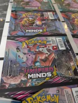 UNCUT Unified Minds Booster Pack wrapper Umbreon Foil Sheet Pokemon 2019 - Image 3