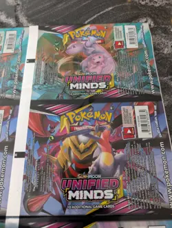 UNCUT Unified Minds Booster Pack wrapper Umbreon Foil Sheet Pokemon 2019 - Image 4