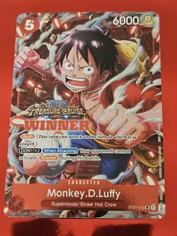 One Piece Monkey D Luffy Treasure Cruise Winner Card ST01-012 Promo English - Image 1